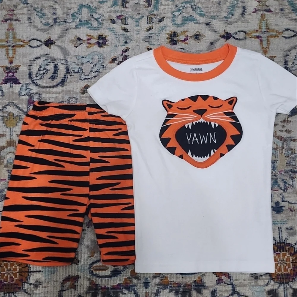 Gymboree Tiger Graphic Shirt Shorts Set Boy Size 6
